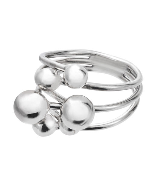 Ring i äkta silver med kulor