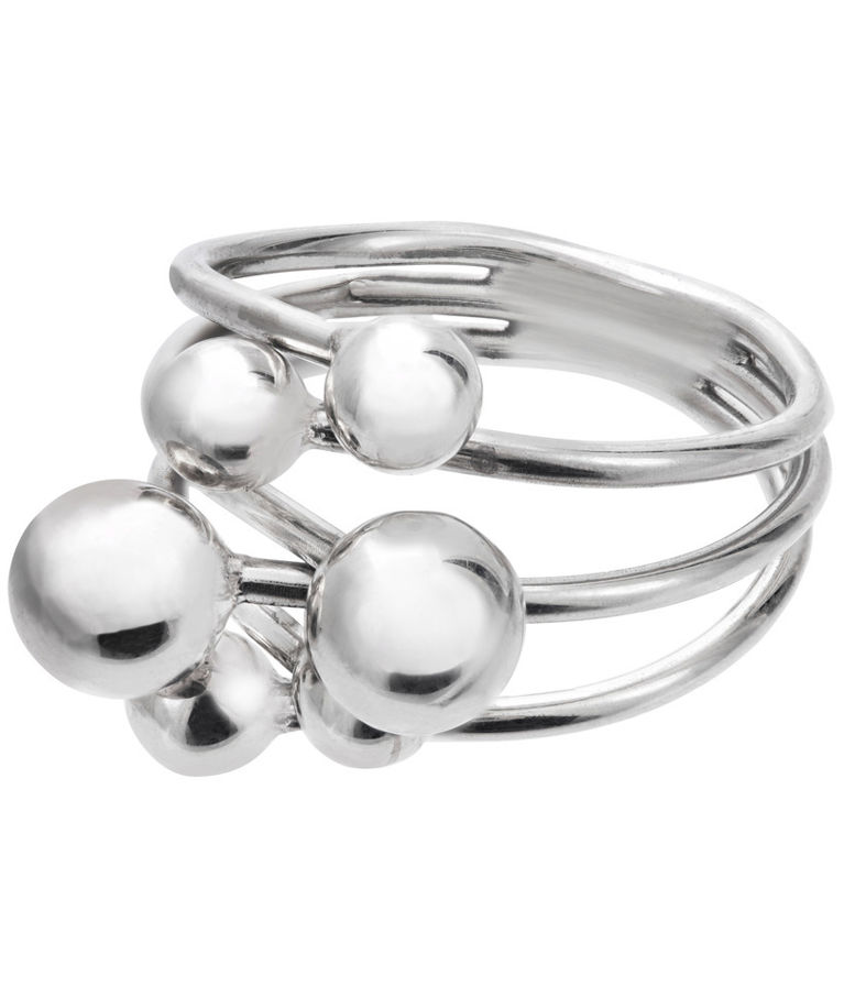 Ring i äkta silver med kulor