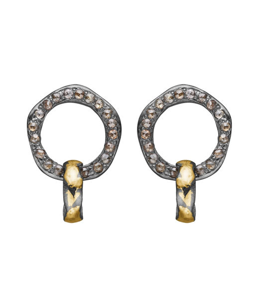 Silverörhänge Onassis Duo Circle h22 R0,88 18 KtG 925s