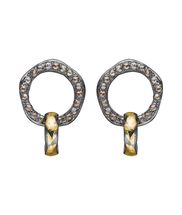 Silverörhänge Onassis Duo Circle h22 R0,88 18 KtG 925s