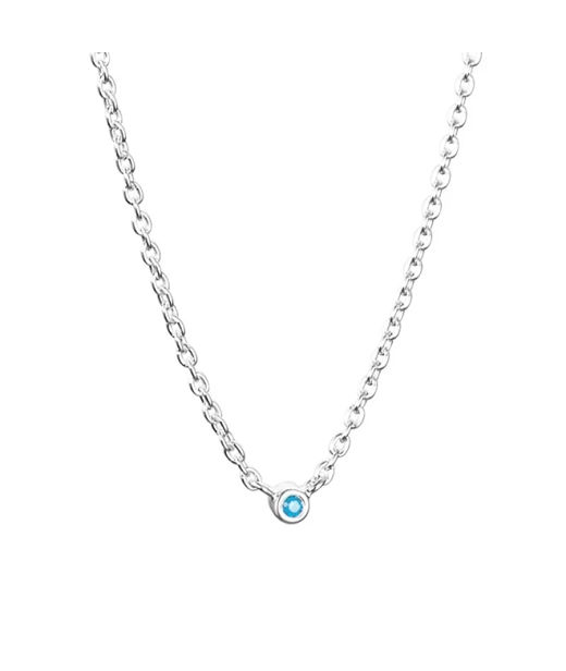 Silverhalsband Micro Blink - Blue Topaz