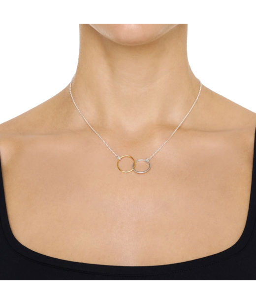 Silverhalsband + 18k rg Twosome Petit