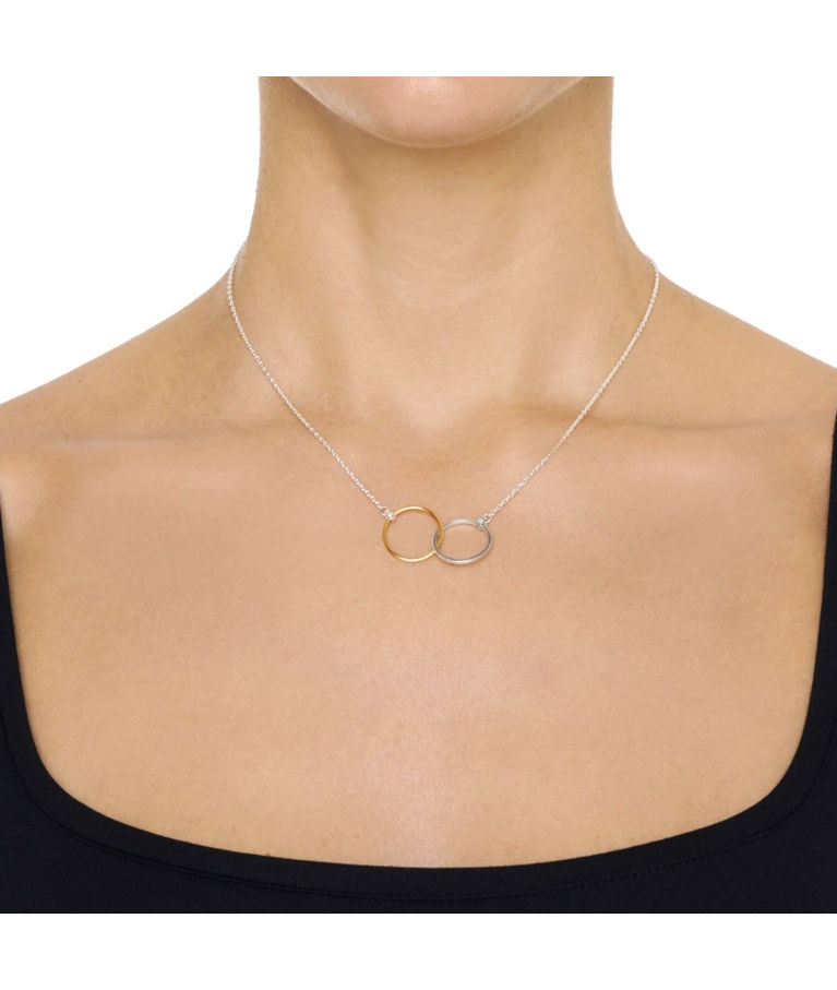 Silverhalsband + 18k rg Twosome Petit