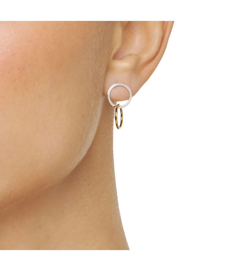 Silverörhängen + 18k rg Twosome Petit Ear