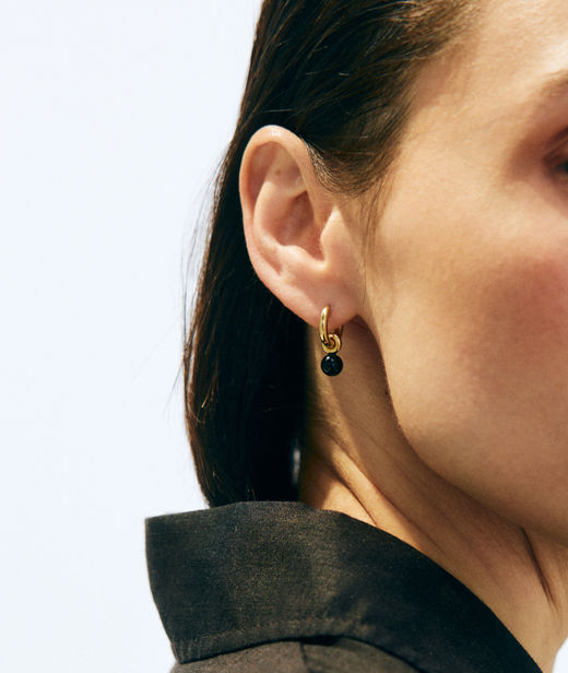 Stålörhänge Aura Hoops S Black Gold SU26