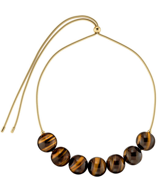 Stålhalsband Aura Maxi Tiger Eye Gold SU26