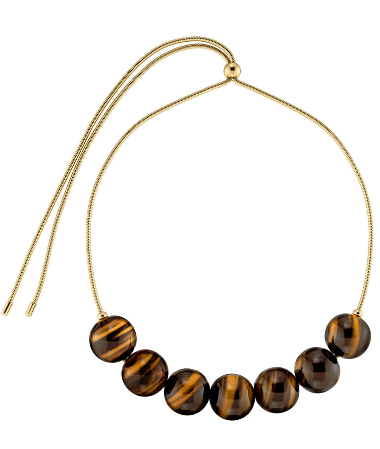 Stålhalsband Aura Maxi Tiger Eye Gold SU26