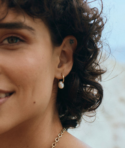 Stålörhänge Breeze Hoops S Gold SU26