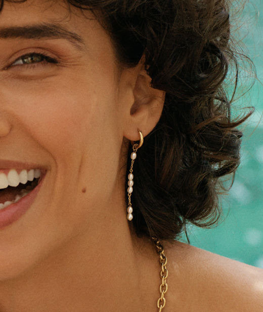 Stålörhänge Breeze Hoops L Gold SU26