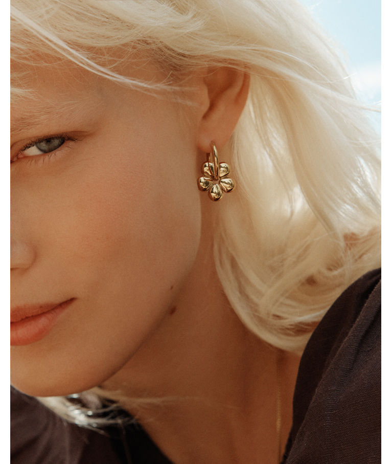 Stålörhänge Daisy Hoops Gold SU26