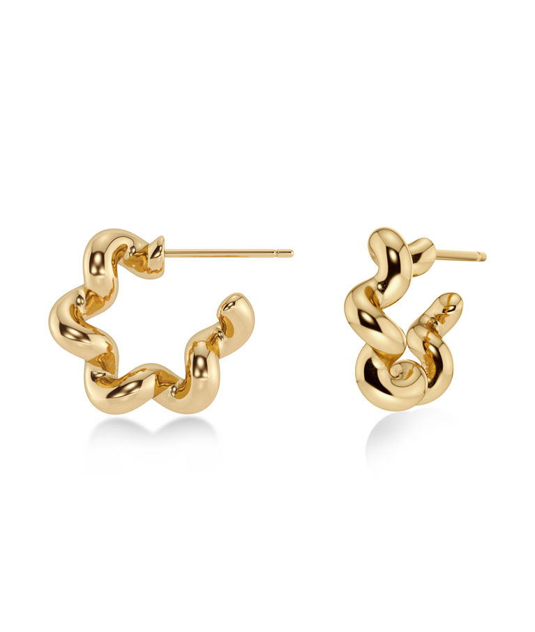 Stålörhänge Spiral Hoops S Gold SU26