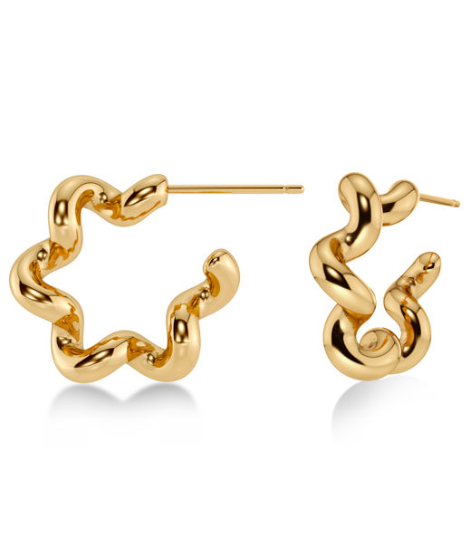 Stålörhänge Spiral Hoops L Gold SU26