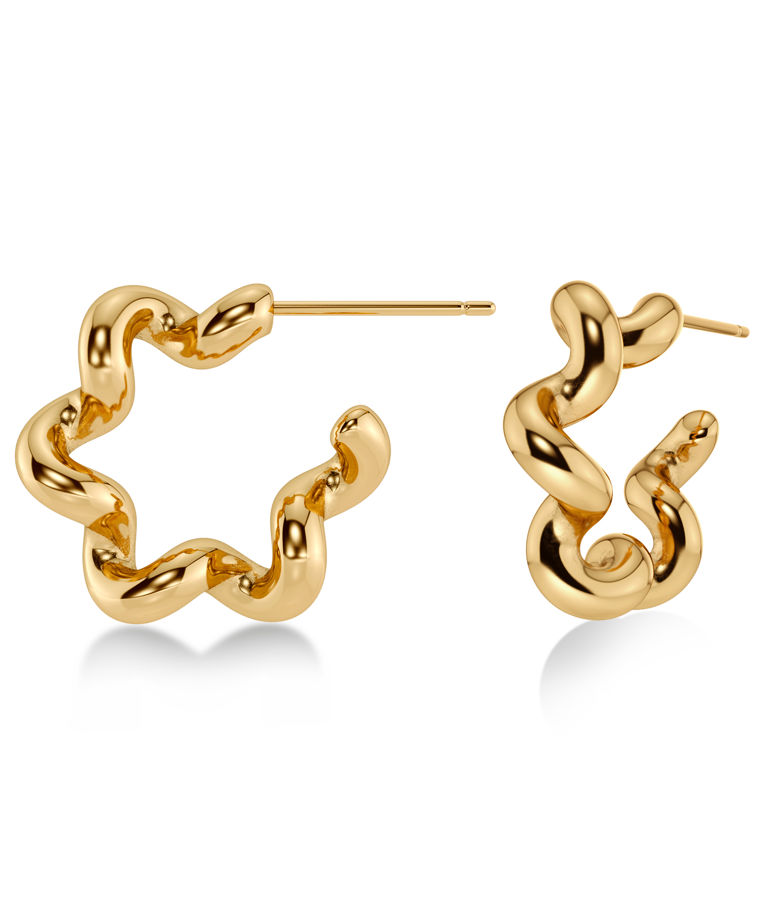 Stålörhänge Spiral Hoops L Gold SU26