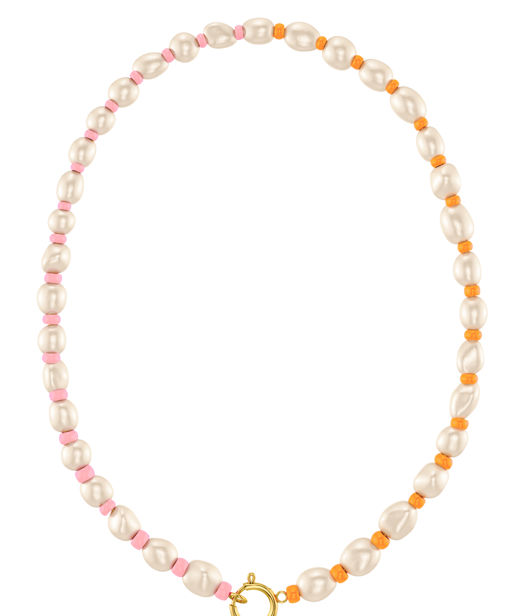 Stålhalsband Voyage Pink Orange Gold SU26