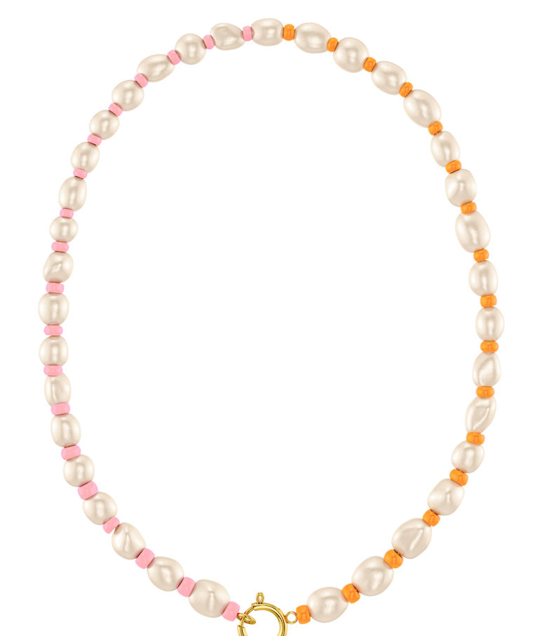 Stålhalsband Voyage Pink Orange Gold SU26