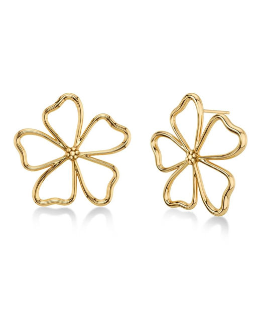 Stålörhänge Alba Studs L Gold SU26