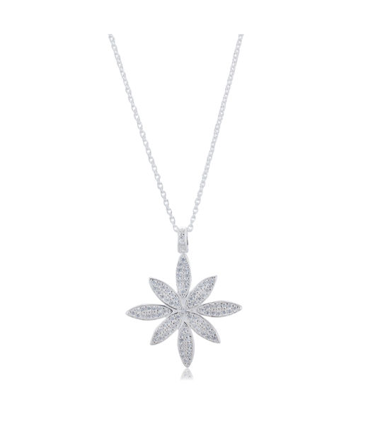 Silverhalsband Ellipse Flower Sparkling