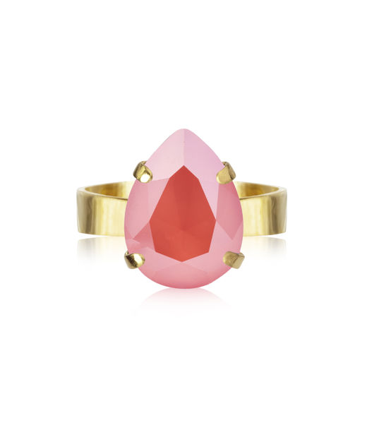 Mässingsring MINI DROP LIGHT CORAL GOLD