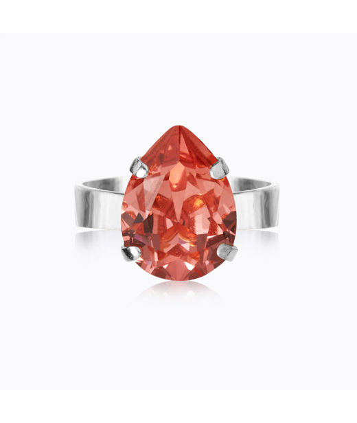 Mässingsring MINI DROP ROSE PEACH RHODIUM