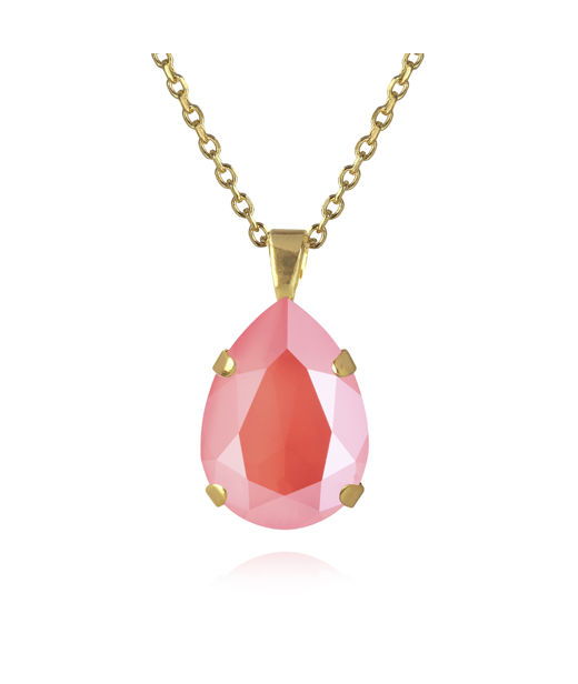 Mässingshalsband MINI DROP LIGHT CORAL GOLD