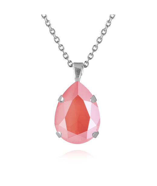 Mässingshalsband MINI DROP LIGHT CORAL RHODIUM