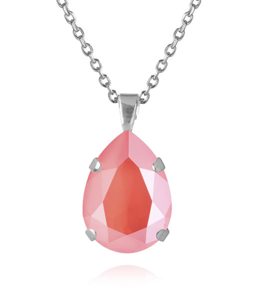 Mässingshalsband MINI DROP LIGHT CORAL RHODIUM