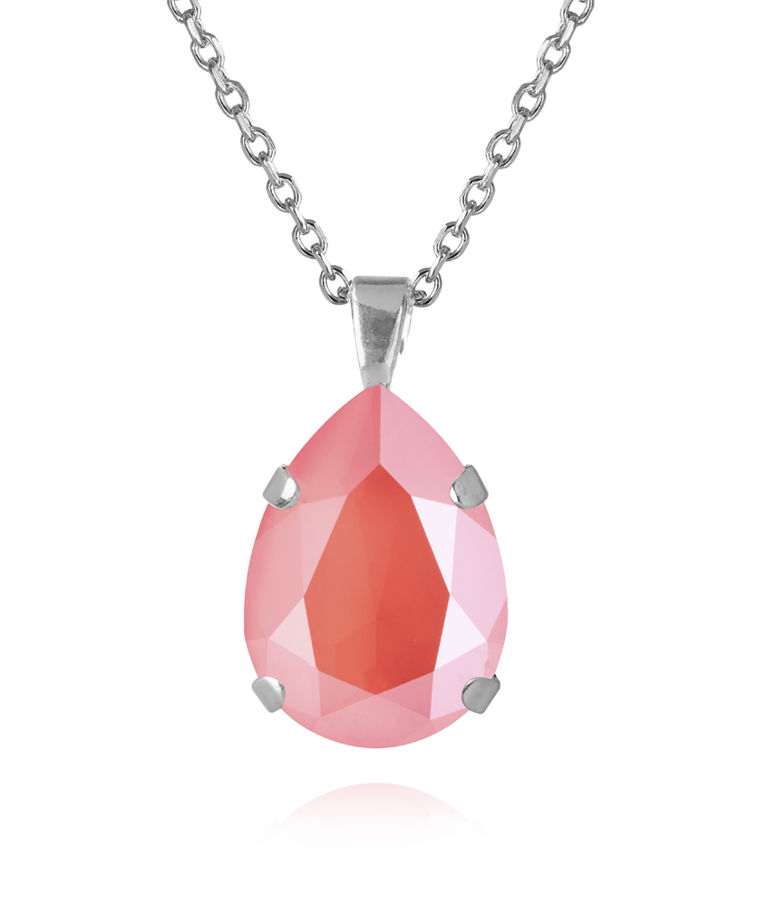 Mässingshalsband MINI DROP LIGHT CORAL RHODIUM