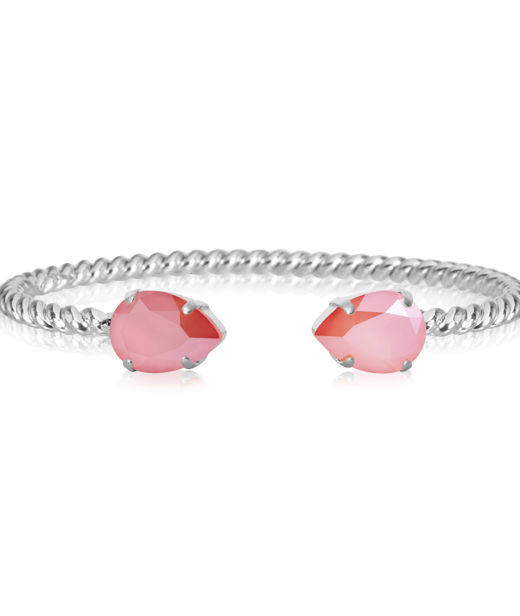 Mässingsarmband MINI DROP LIGHT CORAL RHODIUM