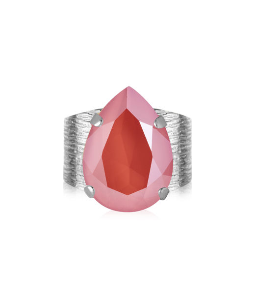 Mässingsring CLASSIC DROP LIGHT CORAL RHODIUM