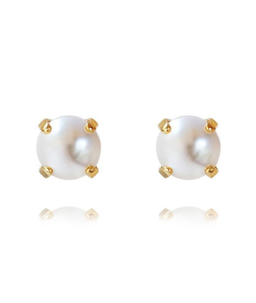 Mässingsörhängen CLASSIC STUD PEARL GOLD