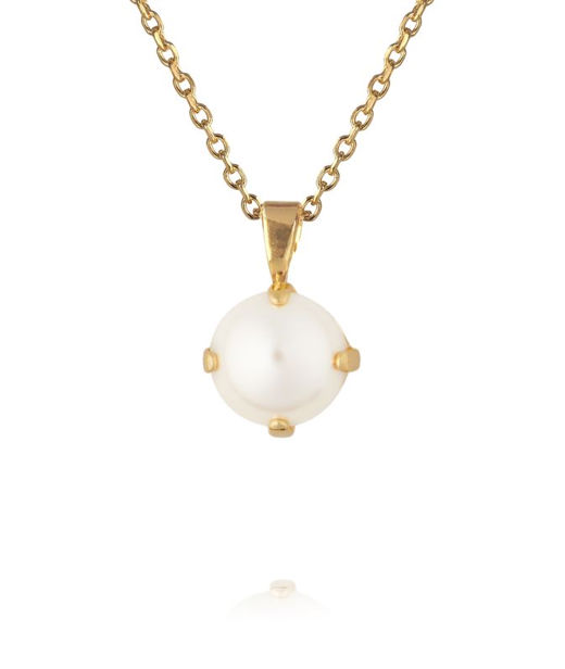 Mässingshalsband CLASSIC PETITE PEARL GOLD