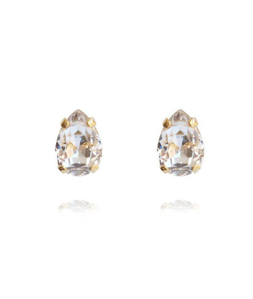 Mässingsörhängen PETITE DROP STUD CRYSTAL GOLD