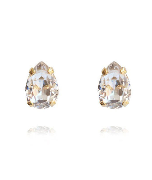 Mässingsörhängen PETITE DROP STUD CRYSTAL GOLD