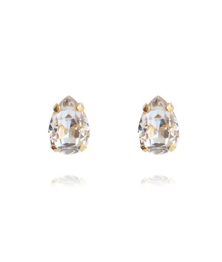 Mässingsörhängen PETITE DROP STUD CRYSTAL GOLD