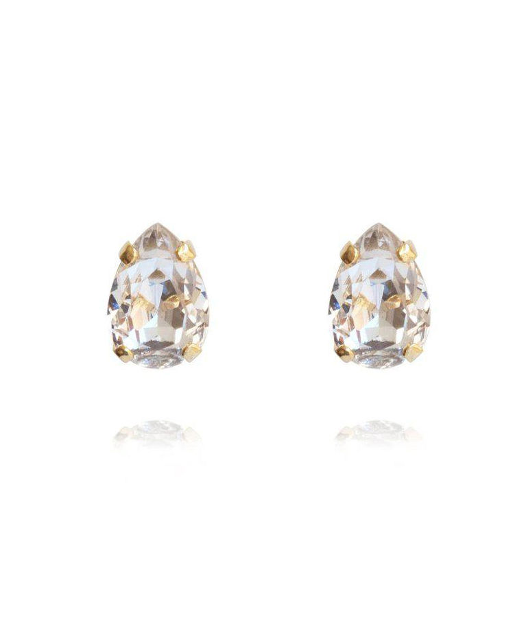 Mässingsörhängen PETITE DROP STUD CRYSTAL GOLD