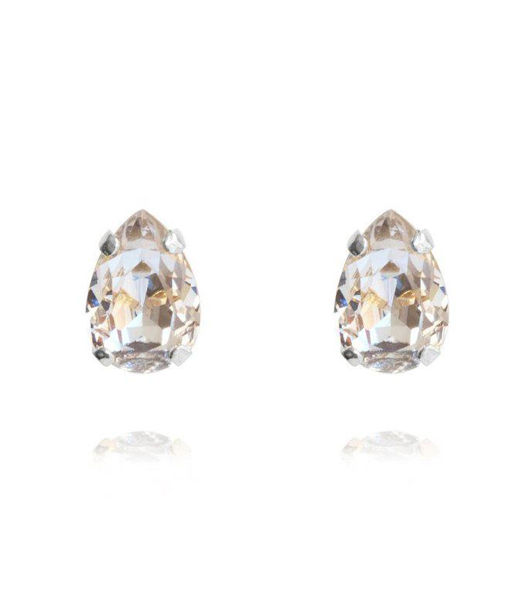 Mässingsörhängen PETITE DROP STUD CRYSTAL RHODIUM