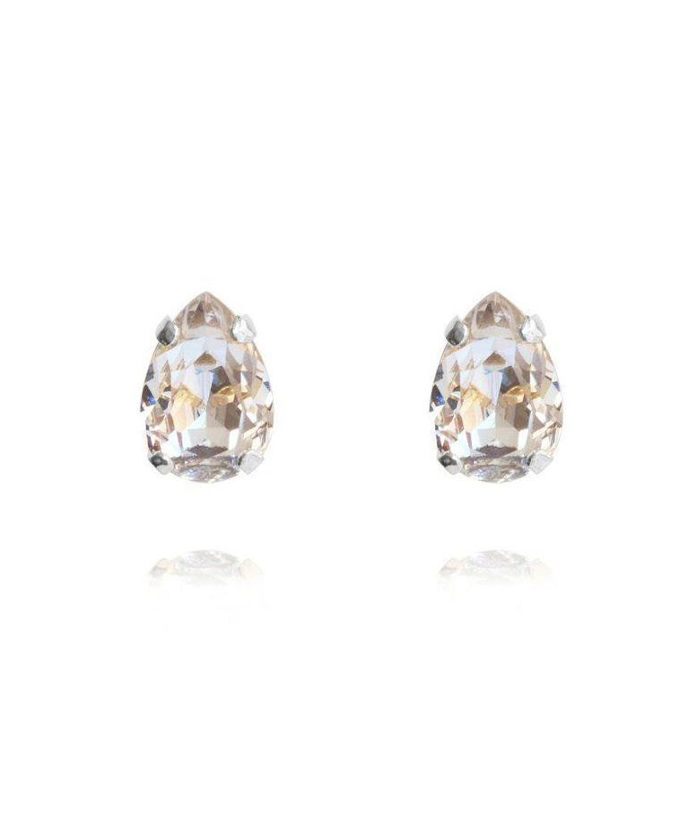 Mässingsörhängen PETITE DROP STUD CRYSTAL RHODIUM