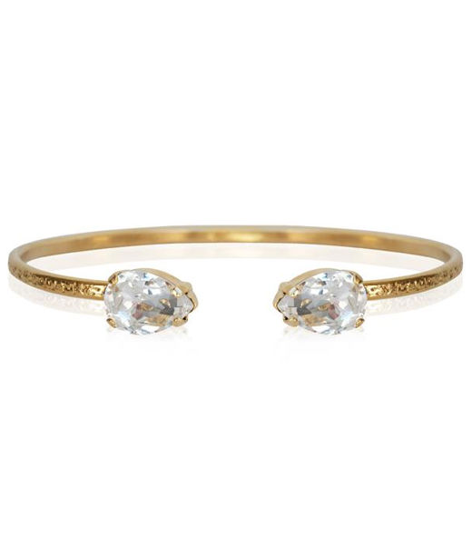 Mässingsarmband PETITE DROP CRYSTAL GOLD