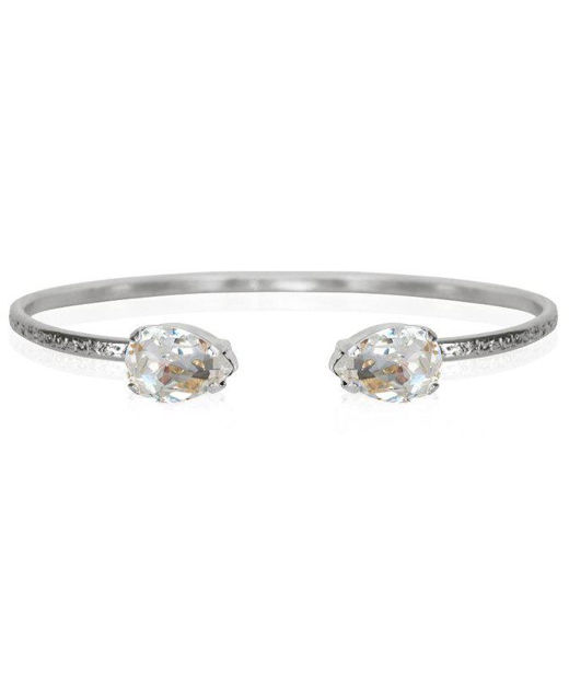 Mässingsarmband PETITE DROP CRYSTAL RHODIUM