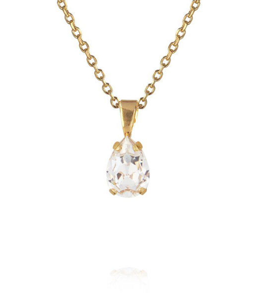 Mässingshalsband PETITE DROP CRYSTAL GOLD