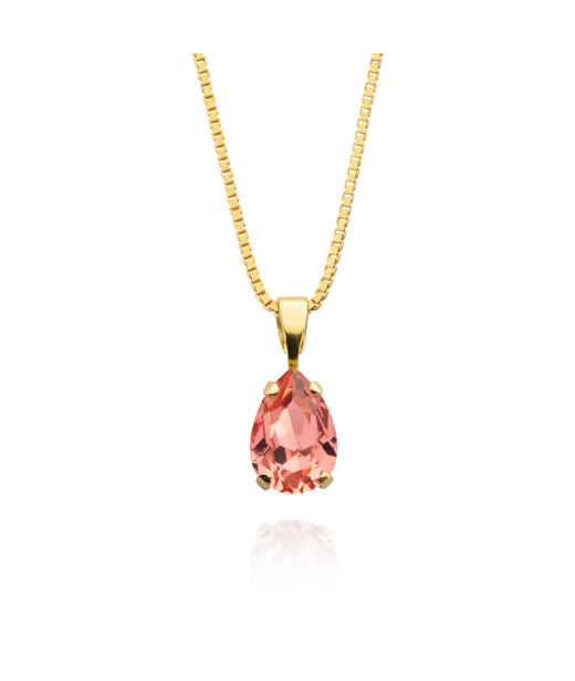 Mässingshalsband PETITE DROP ROSE PEACH GOLD