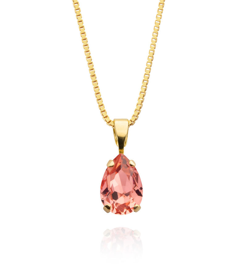 Mässingshalsband PETITE DROP ROSE PEACH GOLD