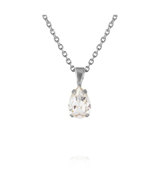 Mässingshalsband PETITE DROP CRYSTAL RHODIUM