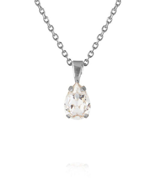Mässingshalsband PETITE DROP CRYSTAL RHODIUM