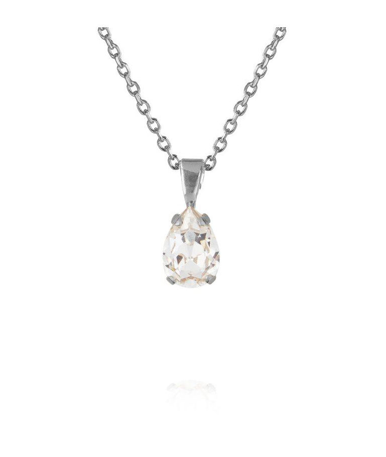 Mässingshalsband PETITE DROP CRYSTAL RHODIUM