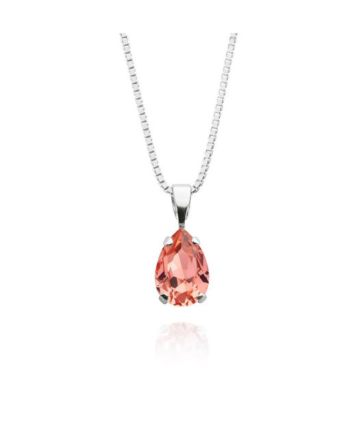 Mässingshalsband PETITE DROP ROSE PEACH RHODIUM