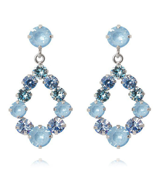 Mässingsörhängen MINI DELIA SKY COMBO RHODIUM