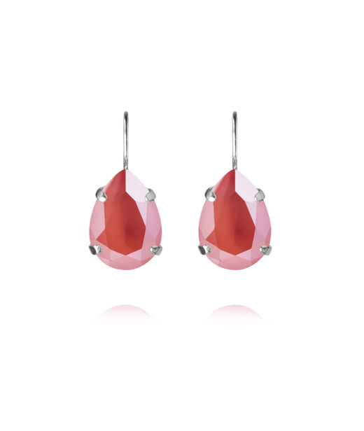 Mässingsörhängen MINI DROP CLASP LIGHT CORAL RHODIUM
