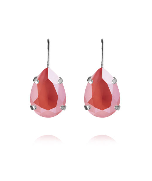 Mässingsörhängen MINI DROP CLASP LIGHT CORAL RHODIUM