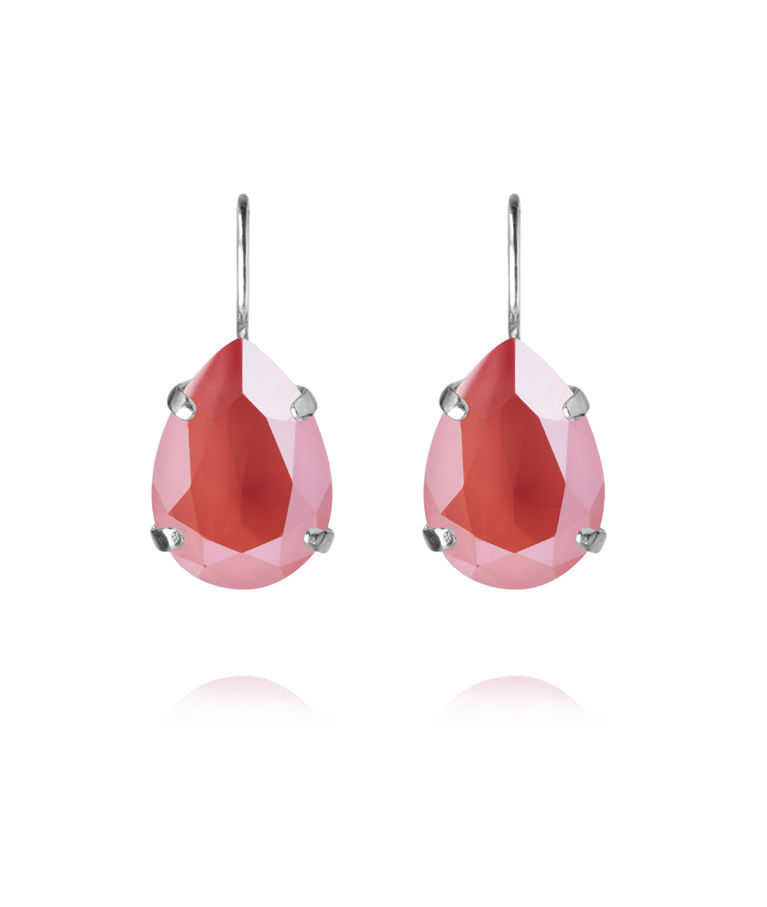 Mässingsörhängen MINI DROP CLASP LIGHT CORAL RHODIUM